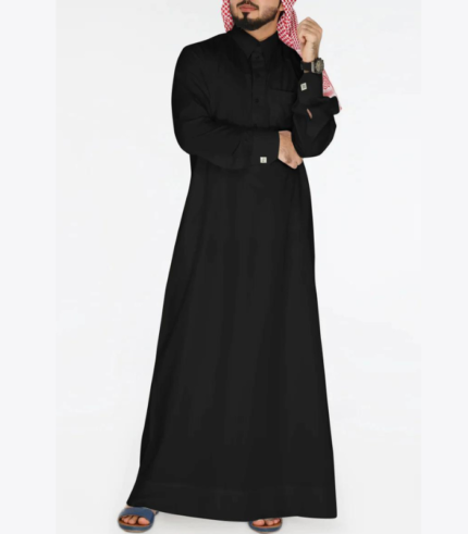 Mens Black Qatari Thobe