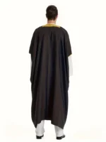 Men's Vintage Style V Neck Robe For Cultural Activities In Arabic