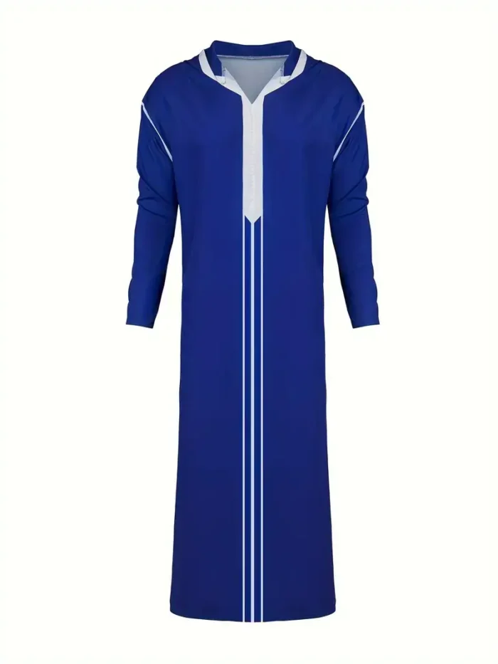 Moroccan Tunic: Casual V-Neck Long Sleeve Robe for Spring and Autumn