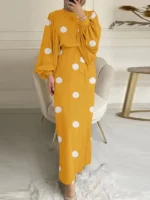 Ramadan Solid Open Front Kaftan Abayas, Elegant Long Sleeve Cover Up Maxi Length Outwear, Women's Clothing Orange Yellow