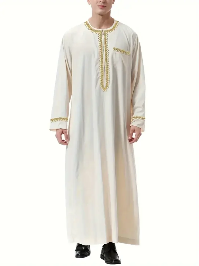 Explore the essence of traditional Middle Eastern attire with our Long-Sleeve Saudi Arabian Tunic, Dishdasha, and Kandora collection for Ramadan. Crafted with meticulous attention to detail, these garments blend cultural heritage with contemporary style. Perfect for honoring Ramadan traditions, they offer both comfort and elegance. Elevate your wardrobe with our Traditional Middle Eastern Men's Clothing and embrace the spirit of Ramadan with timeless grace.