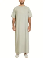 Thobe Jubba Dishdasha Style Long-Sleeve Dress for Men Abaya Dress, Middle Eastern Clothing for Ramadan