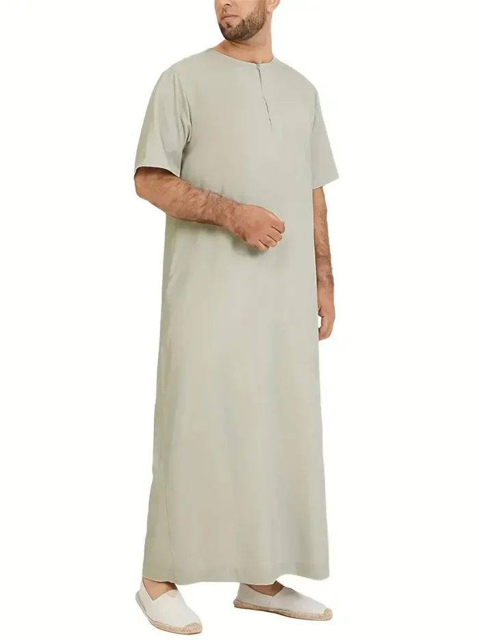 Thobe Jubba Dishdasha Style Long-Sleeve Dress for Men Abaya Dress, Middle Eastern Clothing for Ramadan