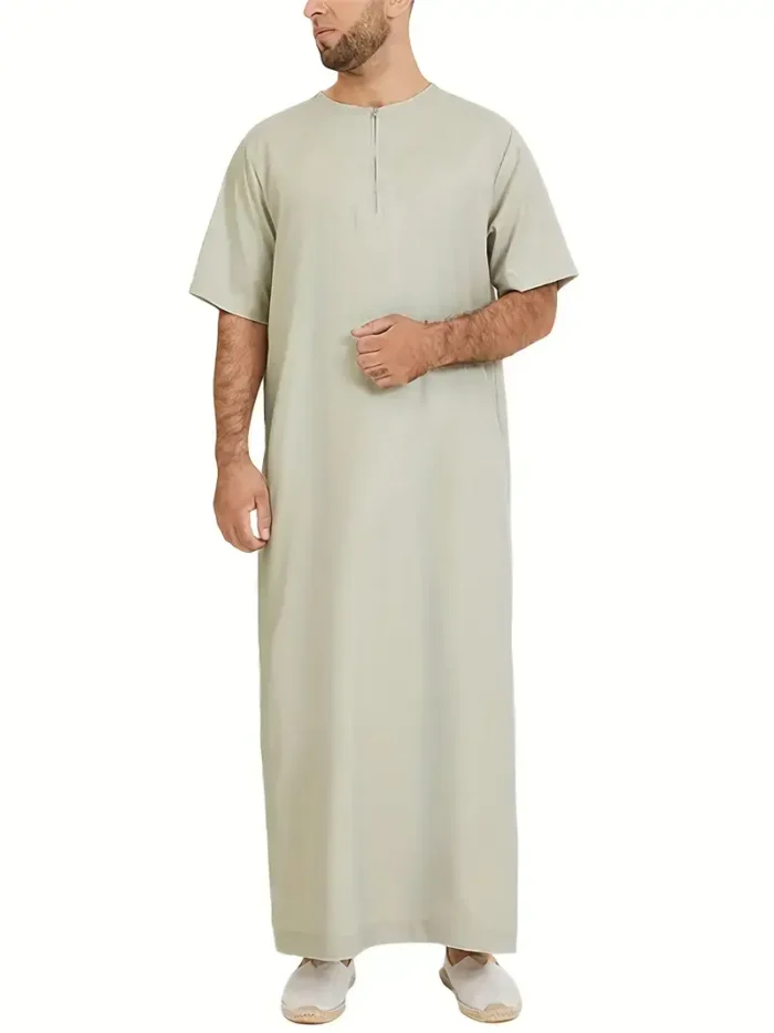 Thobe Jubba Dishdasha Style Long-Sleeve Dress for Men Abaya Dress, Middle Eastern Clothing for Ramadan