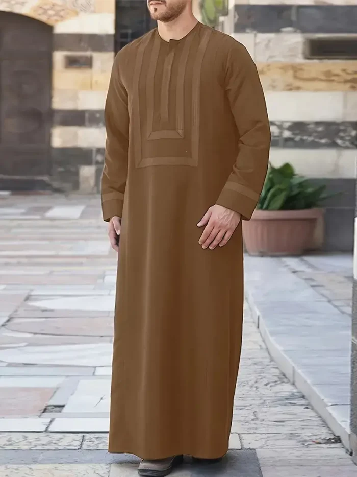 Vintage Mens Ethnic Kaftan Arabic Islamic Mens Kaftan Caftan Egypt Full Length Abaya Baggy Dress Tunic Tops